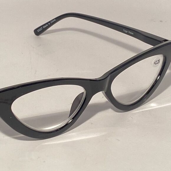 1340 Emma Cateye Reading Glasses 2.25 Black Readers NWT - Picture 7 of 9